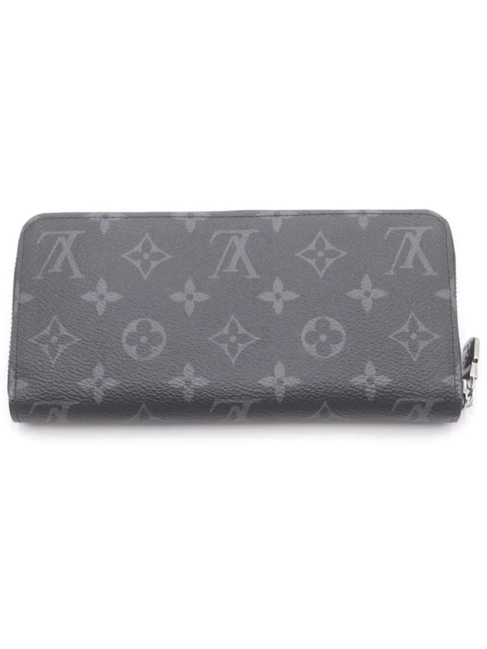 Louis Vuitton Monogram Eclipse Zippy Wallet Horizontal Black Leather